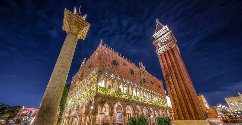 World Showcase Italy at Night