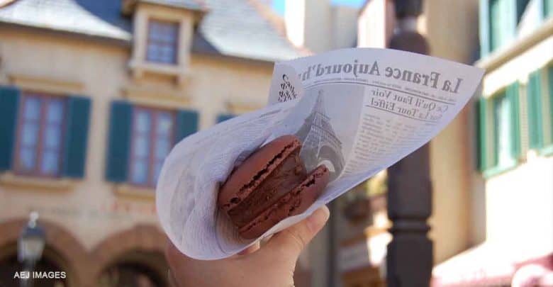 macaron ice cream sandwich in the france pavilion