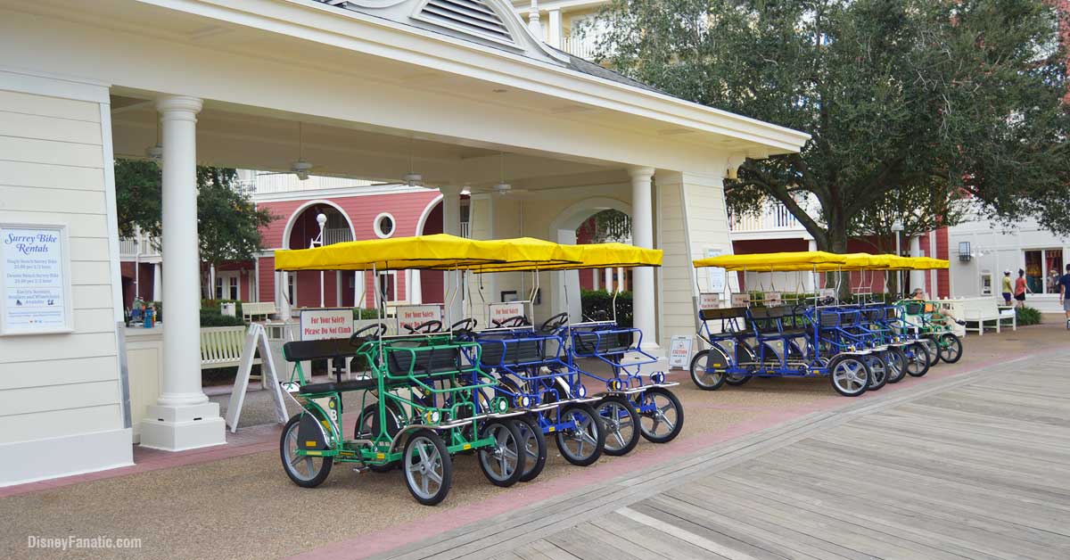 Surrey bikes at Disney's BoardWalk Resort