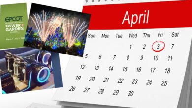 April Calendar with tron flower and garden and happily ever after