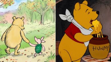 Winnie the Pooh side by side