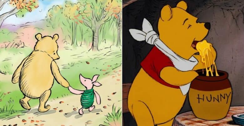 Winnie the Pooh side by side