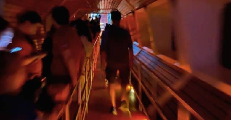 Guests in line for a ride.