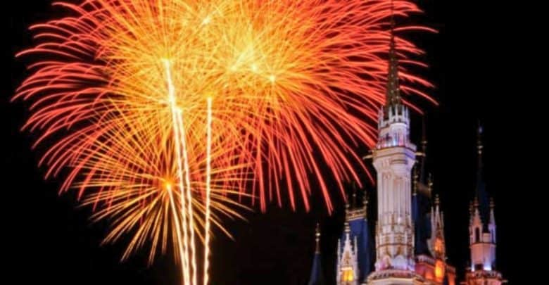 Fireworks of Tokyo Disneyland's Cinderella Castle