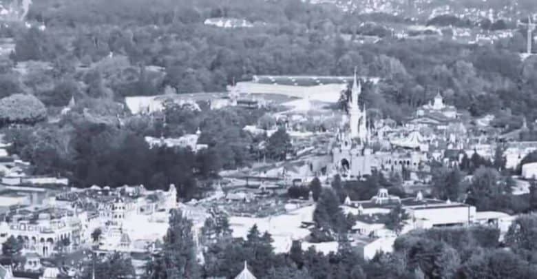 A black & white look at Disneyland Paris Resort, where one of the many deaths at Disney occurred.