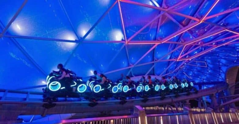 Guests ride TRON Lightcycle / Run