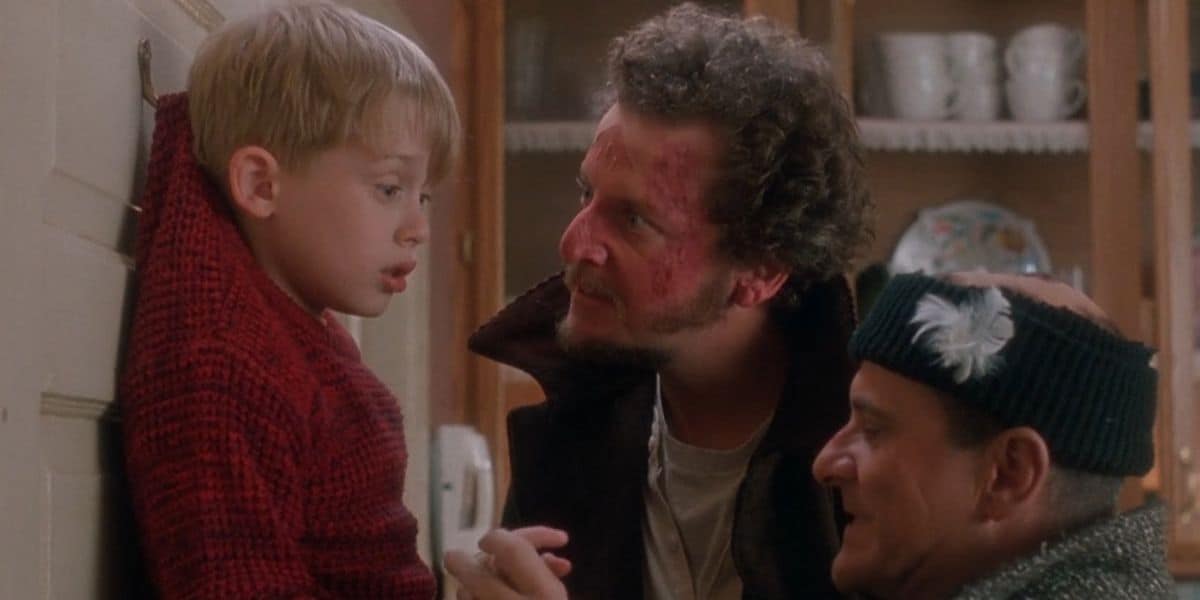 Kevin with the Wet Bandits in 'Home Alone'