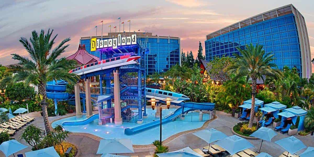 Disneyland Hotel and pool exterior
