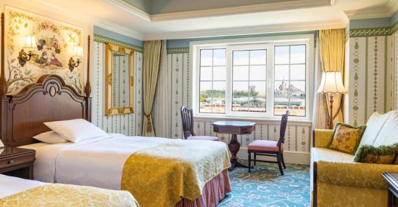 Elegant hotel room at Tokyo Disneyland Hotel