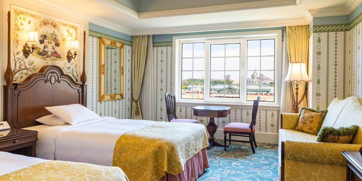 Elegant hotel room at Tokyo Disneyland Hotel