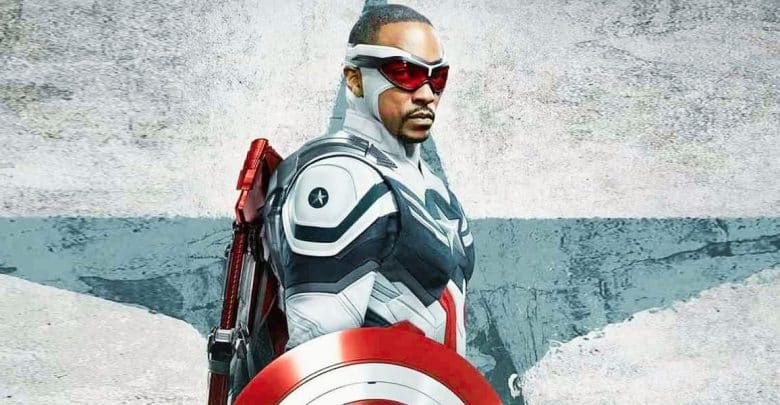 Captain America in his white and blue suit poses with his shield before a star backdrop—a Marvel fan favorite at Disney Parks.