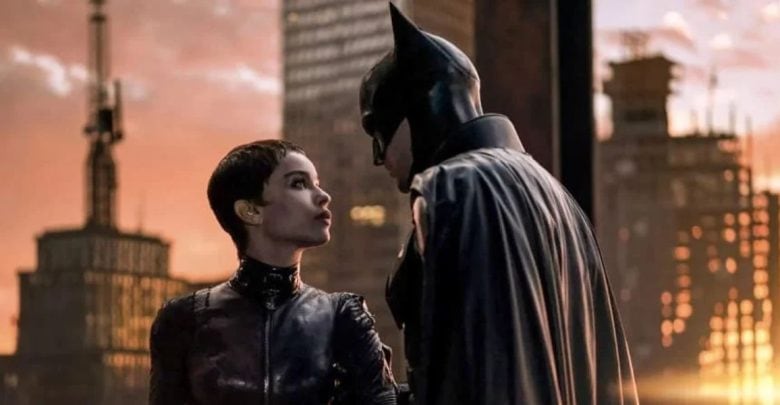 Robert Pattinson as Batman and Zoë Kravitz as Catwoman in 'The Batman'