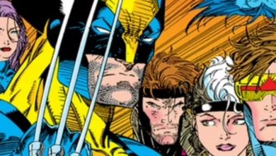 Wolverine with claws drawn leads the X-Men in vibrant costumes, channeling Disney’s new X-Men universe energy for park fans.