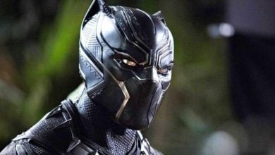 Black Panther meets guests in a striking, authentic suit and mask, capturing the heroic aura from the latest Marvel adventures.