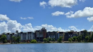 Lakeside apartments with Disney Orlando Resort vibes, under sunny skies—ideal for fans seeking a lively, immersive escape.