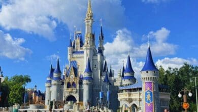 Cinderella Castle at Magic Kingdom during refurbishment.