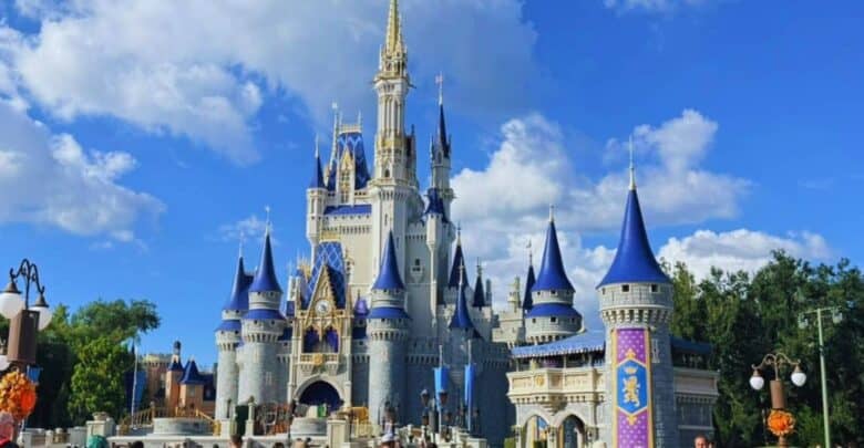 Cinderella Castle at Magic Kingdom during refurbishment.