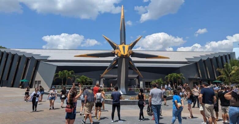 Nova Corps Starblaster at Guardians of the Galaxy: Cosmic Rewind in EPCOT.