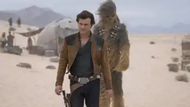 Han Solo and Chewbacca at Star Wars: Galaxy’s Edge.