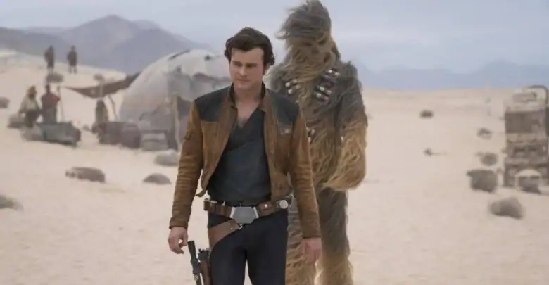 Han Solo and Chewbacca at Star Wars: Galaxy’s Edge.