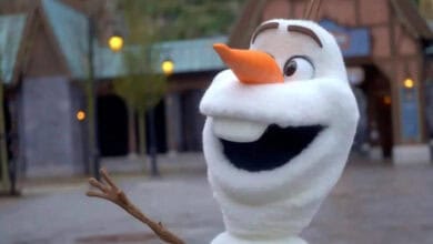Olaf at a Disney theme park.