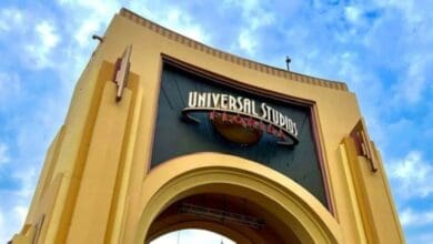 The Universal Studios Florida entrance archway near Epic Universe.